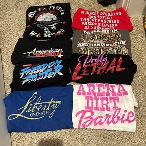 Grunt Style/ Western Graphic Tees Collection - Black, Red, Blue, Gray, Pink